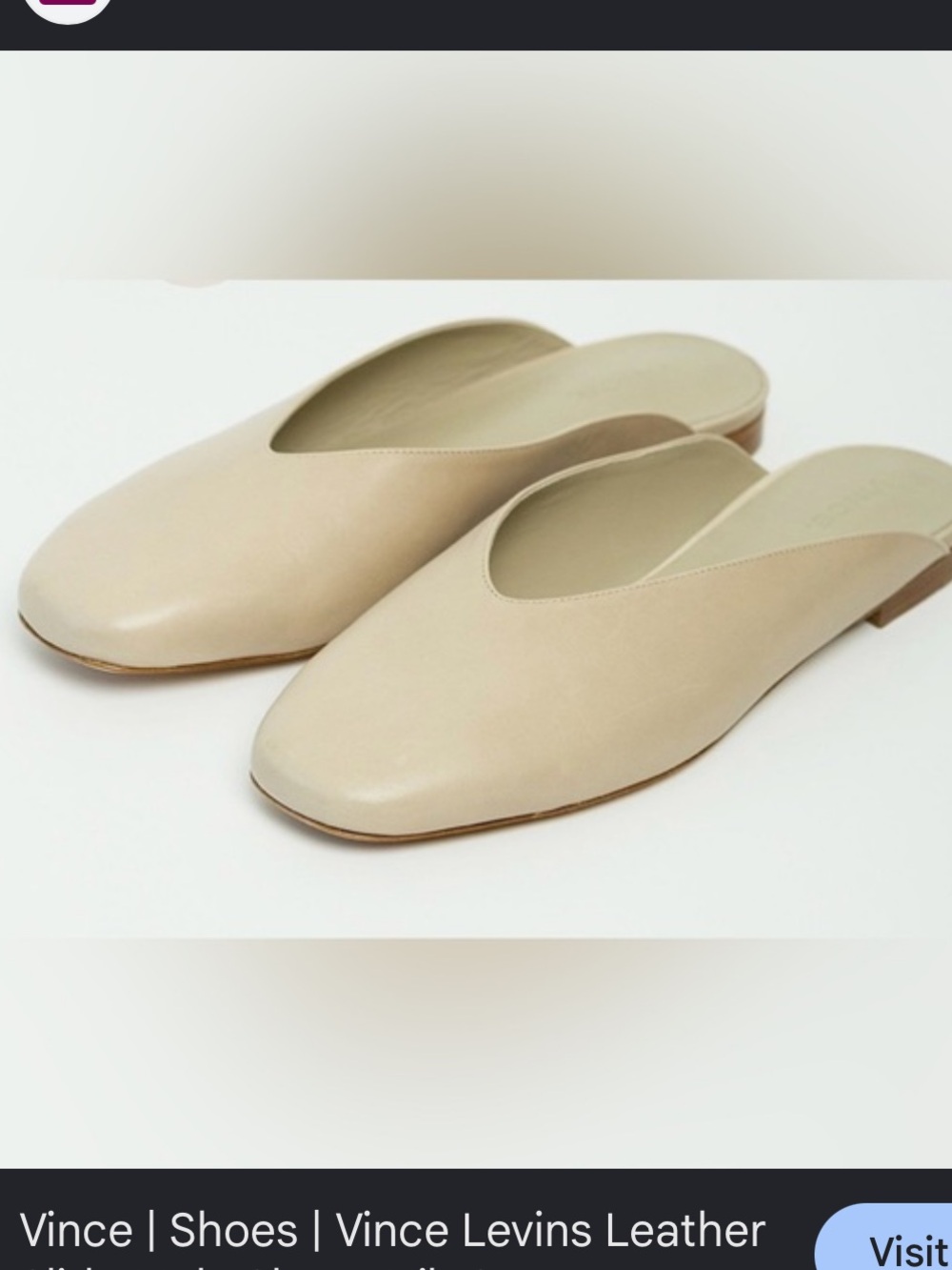 Vince Neutral Leather Slide Mules in Straw Beige